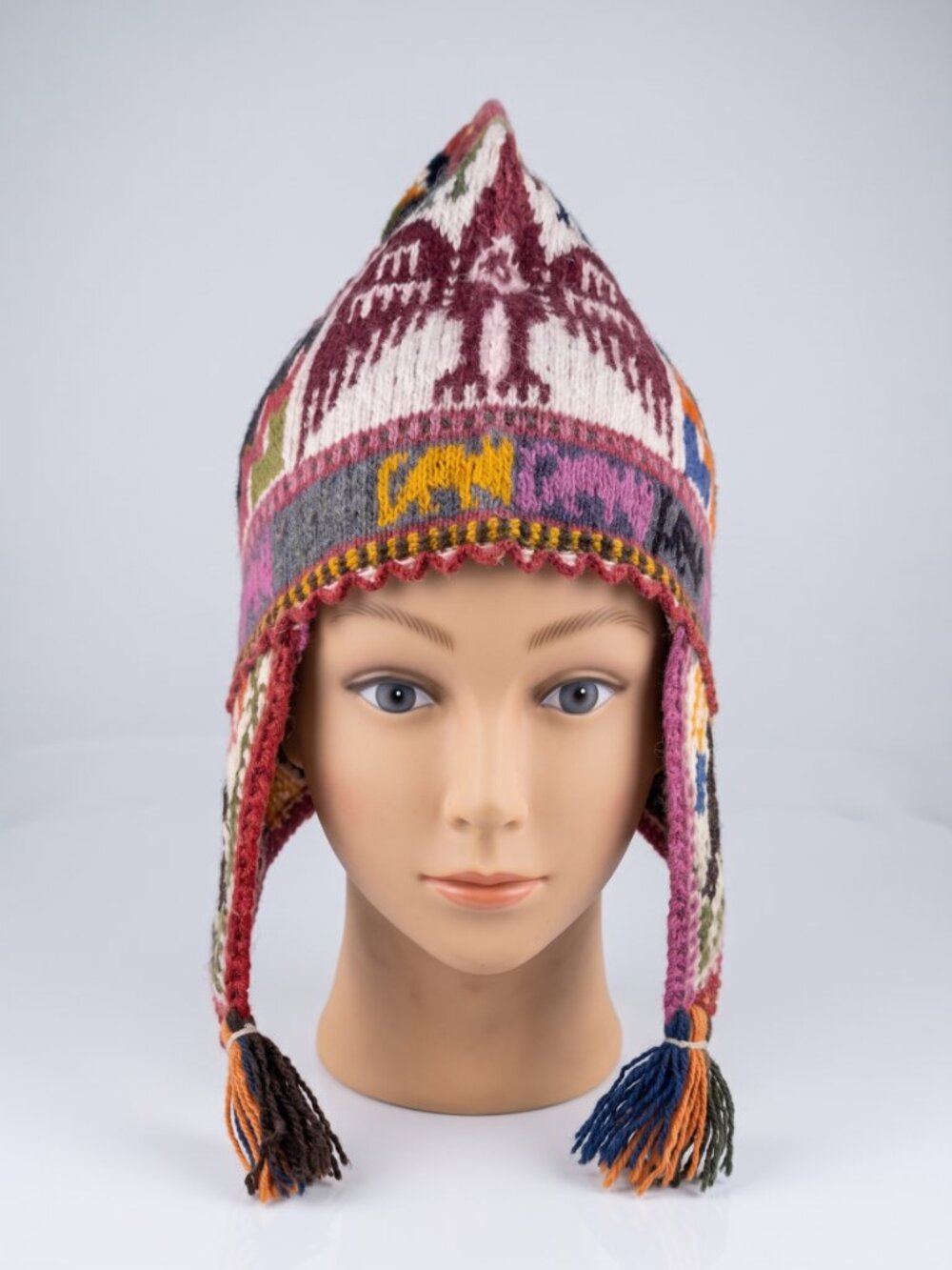 Traditional Andean Chullo – Andean Condor Design – Warm Winter Beanie